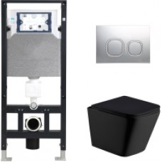 Унитаз подвесной с инсталляцией WeltWasser Amberg 506 + Gelbach 004 MT-BL + Amberg RD-CR