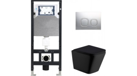 Унитаз подвесной с инсталляцией WeltWasser Amberg 506 + Gelbach 004 MT-BL + Amberg RD-CR