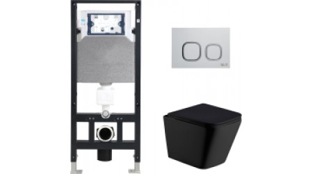 Унитаз подвесной с инсталляцией WeltWasser Amberg 506 + Gelbach 004 MT-BL + Amberg RD-WT