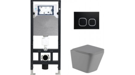 Унитаз подвесной с инсталляцией WeltWasser Amberg 506 + Gelbach 004 MT-GR + Amberg RD-BL