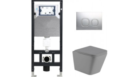 Унитаз подвесной с инсталляцией WeltWasser Amberg 506 + Gelbach 004 MT-GR + Amberg RD-MT CR