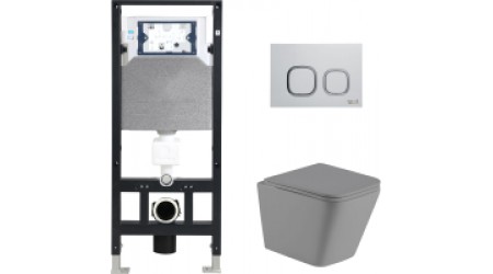 Унитаз подвесной с инсталляцией WeltWasser Amberg 506 + Gelbach 004 MT-GR + Amberg RD-WT