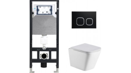 Унитаз подвесной с инсталляцией WeltWasser Amberg 506 + Gelbach 004 MT-WT + Amberg RD-BL