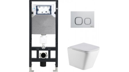 Унитаз подвесной с инсталляцией WeltWasser Amberg 506 + Gelbach 004 MT-WT + Amberg RD-WT