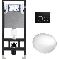 Унитаз подвесной с инсталляцией WeltWasser Amberg 506 + Jeckenbach 004 GL-WT + Amberg RD-BL