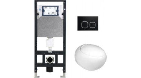 Унитаз подвесной с инсталляцией WeltWasser Amberg 506 + Jeckenbach 004 GL-WT + Amberg RD-BL