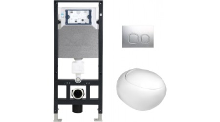 Унитаз подвесной с инсталляцией WeltWasser Amberg 506 + Jeckenbach 004 GL-WT + Amberg RD-MT CR