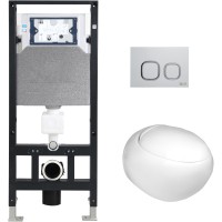 Унитаз подвесной с инсталляцией WeltWasser Amberg 506 + Jeckenbach 004 GL-WT + Amberg RD-WT