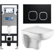 Унитаз подвесной с инсталляцией WeltWasser Amberg 506+Kehlbach 004 GL-WT+Amberg RD-BL