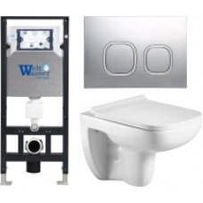 Унитаз подвесной с инсталляцией WeltWasser Amberg 506+Kehlbach 004 GL-WT+Amberg RD-MT CR