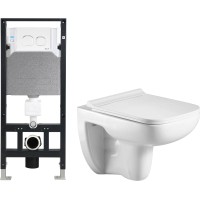 Унитаз подвесной с инсталляцией WeltWasser Amberg 506+Kehlbach 004 GL-WT+Amberg RD-WT