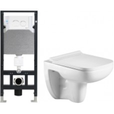 Унитаз подвесной с инсталляцией WeltWasser Amberg 506+Kehlbach 004 GL-WT+Amberg RD-WT