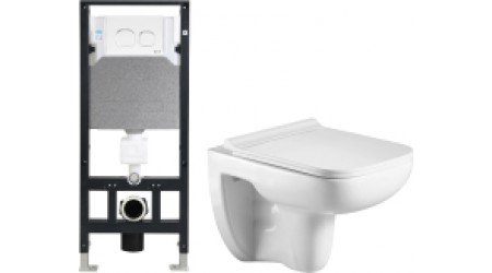 Унитаз подвесной с инсталляцией WeltWasser Amberg 506+Kehlbach 004 GL-WT+Amberg RD-WT