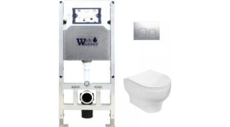 Унитаз подвесной с инсталляцией WeltWasser Amberg 506 ST+Erlenbach 004 GL-WT+ Amberg RD-CR