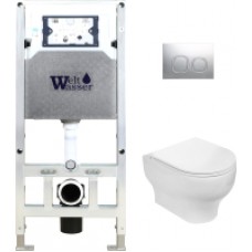 Унитаз подвесной с инсталляцией WeltWasser Amberg 506 ST+Erlenbach 004 GL-WT+ Amberg RD-MT CR
