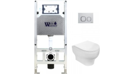Унитаз подвесной с инсталляцией WeltWasser Amberg 506 ST+Erlenbach 004 GL-WT+ Amberg RD-WT