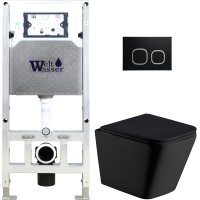 Унитаз подвесной с инсталляцией WeltWasser Amberg 506 ST+Gelbach 004 MT-BL+ Amberg RD-BL