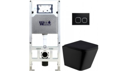 Унитаз подвесной с инсталляцией WeltWasser Amberg 506 ST+Gelbach 004 MT-BL+ Amberg RD-BL