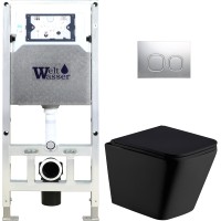 Унитаз подвесной с инсталляцией WeltWasser Amberg 506 ST+Gelbach 004 MT-BL+ Amberg RD-MT CR