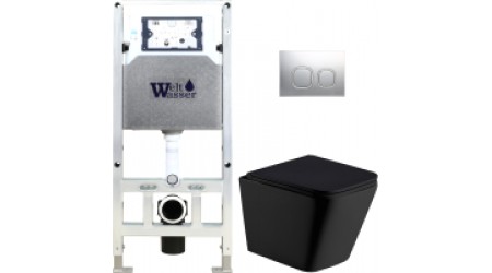 Унитаз подвесной с инсталляцией WeltWasser Amberg 506 ST+Gelbach 004 MT-BL+ Amberg RD-MT CR