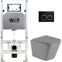 Унитаз подвесной с инсталляцией WeltWasser Amberg 506 ST+Gelbach 004 MT-GR+ Amberg RD-BL
