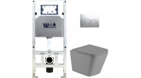 Унитаз подвесной с инсталляцией WeltWasser Amberg 506 ST+Gelbach 004 MT-GR+ Amberg RD-MT CR