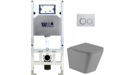 Унитаз подвесной с инсталляцией WeltWasser Amberg 506 ST+Gelbach 004 MT-GR+ Amberg RD-WT