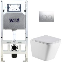 Унитаз подвесной с инсталляцией WeltWasser Amberg 506 ST+Gelbach 004 MT-WT+ Amberg RD-MT CR