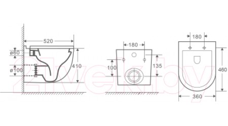Унитаз подвесной с инсталляцией WeltWasser Amberg 506 ST + Heimbach 041 GL-WT + Amberg RD-WT