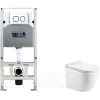 Унитаз подвесной с инсталляцией WeltWasser Amberg 506 ST + Heimbach 041 GL-WT + Amberg RD-WT