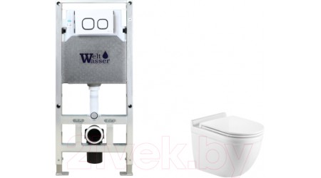Унитаз подвесной с инсталляцией WeltWasser Amberg 506 ST + Heimbach 041 GL-WT + Amberg RD-WT