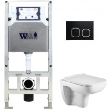 Унитаз подвесной с инсталляцией WeltWasser Amberg 506 ST+ Kehlbach 004 GL-WT+ Amberg RD-BL