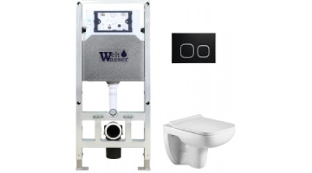 Унитаз подвесной с инсталляцией WeltWasser Amberg 506 ST+ Kehlbach 004 GL-WT+ Amberg RD-BL