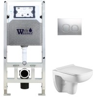 Унитаз подвесной с инсталляцией WeltWasser Amberg 506 ST+ Kehlbach 004 GL-WT+ Amberg RD-CR