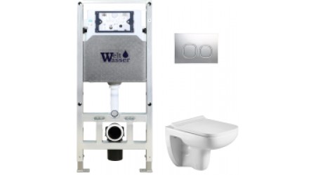 Унитаз подвесной с инсталляцией WeltWasser Amberg 506 ST+ Kehlbach 004 GL-WT+ Amberg RD-CR