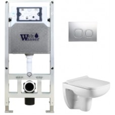 Унитаз подвесной с инсталляцией WeltWasser Amberg 506 ST+ Kehlbach 004 GL-WT+ Amberg RD-MT CR