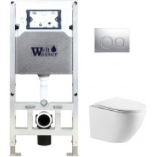 Унитаз подвесной с инсталляцией WeltWasser Amberg 506 ST+ Merzbach 004 GL-WT+ Amberg RD-CR