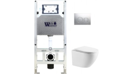 Унитаз подвесной с инсталляцией WeltWasser Amberg 506 ST+ Merzbach 004 GL-WT+ Amberg RD-CR