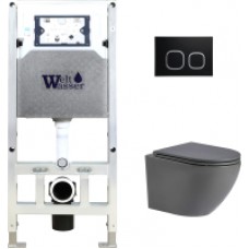 Унитаз подвесной с инсталляцией WeltWasser Amberg 506 ST+Merzbach 004 MT-GR+ Amberg RD-BL