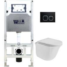 Унитаз подвесной с инсталляцией WeltWasser Amberg 506 ST+ Telbach 004 GL-WT+ Amberg RD-BL