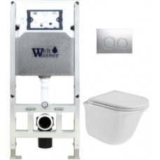 Унитаз подвесной с инсталляцией WeltWasser Amberg 506 ST+ Telbach 004 GL-WT+ Amberg RD-CR