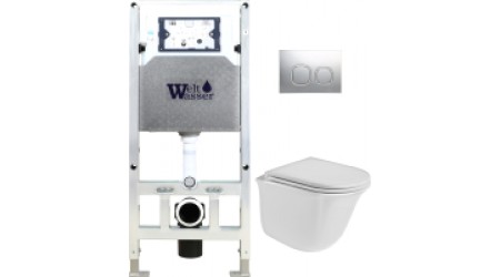 Унитаз подвесной с инсталляцией WeltWasser Amberg 506 ST+ Telbach 004 GL-WT+ Amberg RD-CR