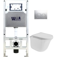 Унитаз подвесной с инсталляцией WeltWasser Amberg 506 ST+ Telbach 004 GL-WT+ Amberg RD-MT CR