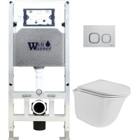 Унитаз подвесной с инсталляцией WeltWasser Amberg 506 ST+ Telbach 004 GL-WT+ Amberg RD-WT