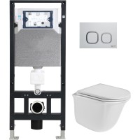 Унитаз подвесной с инсталляцией WeltWasser Amberg 506 + Telbach 004 GL-WT + Amberg RD-WT