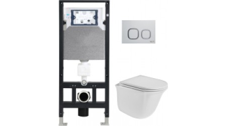 Унитаз подвесной с инсталляцией WeltWasser Amberg 506 + Telbach 004 GL-WT + Amberg RD-WT