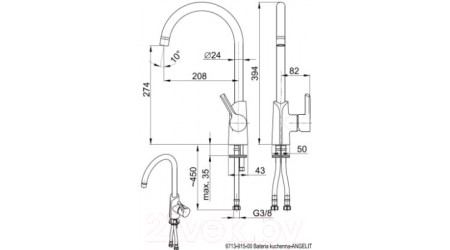 Смеситель Armatura Angelit 6713-915-00 