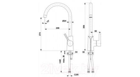 Смеситель Armatura Angelit 6713-915-40 (белый) 