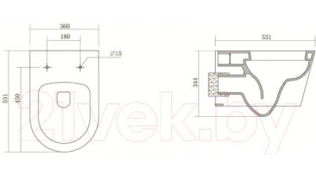Унитаз подвесной Aquatek Бетта AQ1253W-00 (с сиденьем Slim и микролифтом)