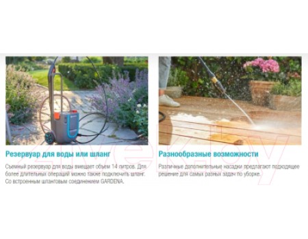 Мойка высокого давления Gardena AquaClean Li-40/60 без аккумулятора (09341-55)